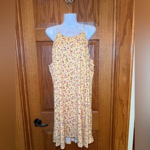 Yellow Red Sleeveless Halter Sundress